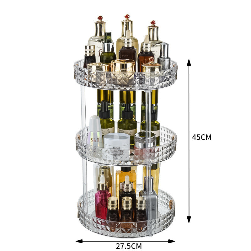 Luxury Dresser Cosmetics Rotating Storage Shelf Box Toilet Desktop Perfume Skin Care Products Shelf Tray