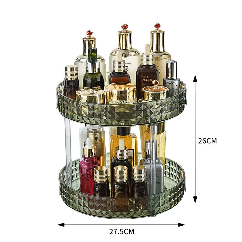 Luxury Dresser Cosmetics Rotating Storage Shelf Box Toilet Desktop Perfume Skin Care Products Shelf Tray