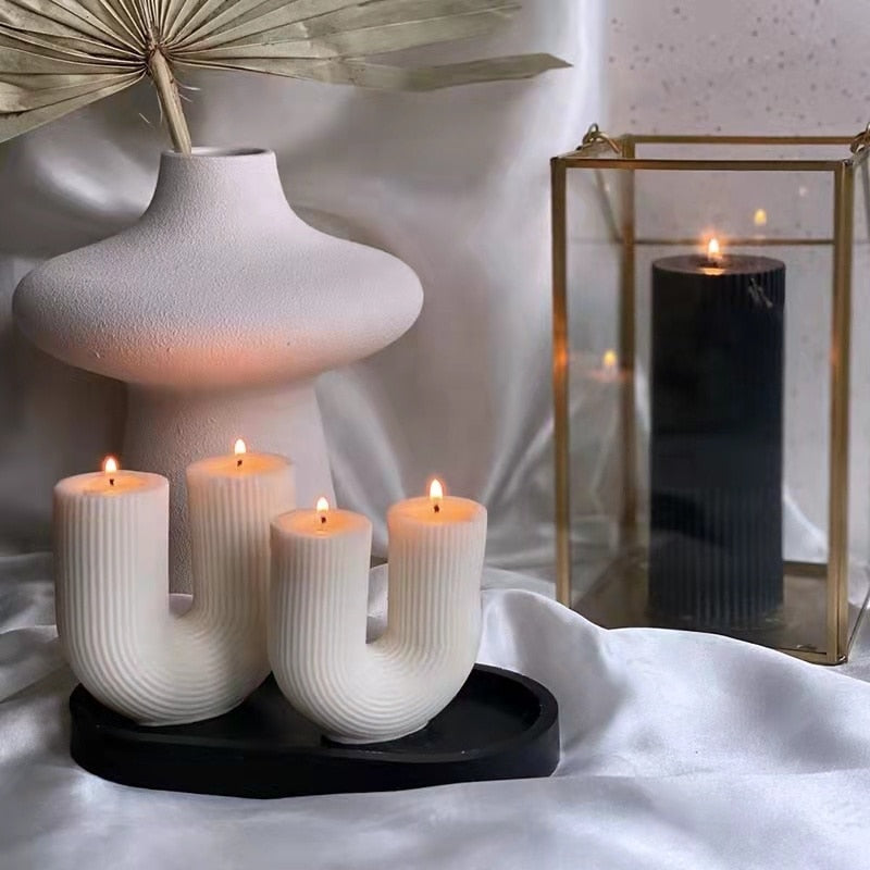 Home decorative candle U-Shaped geometric scented candles