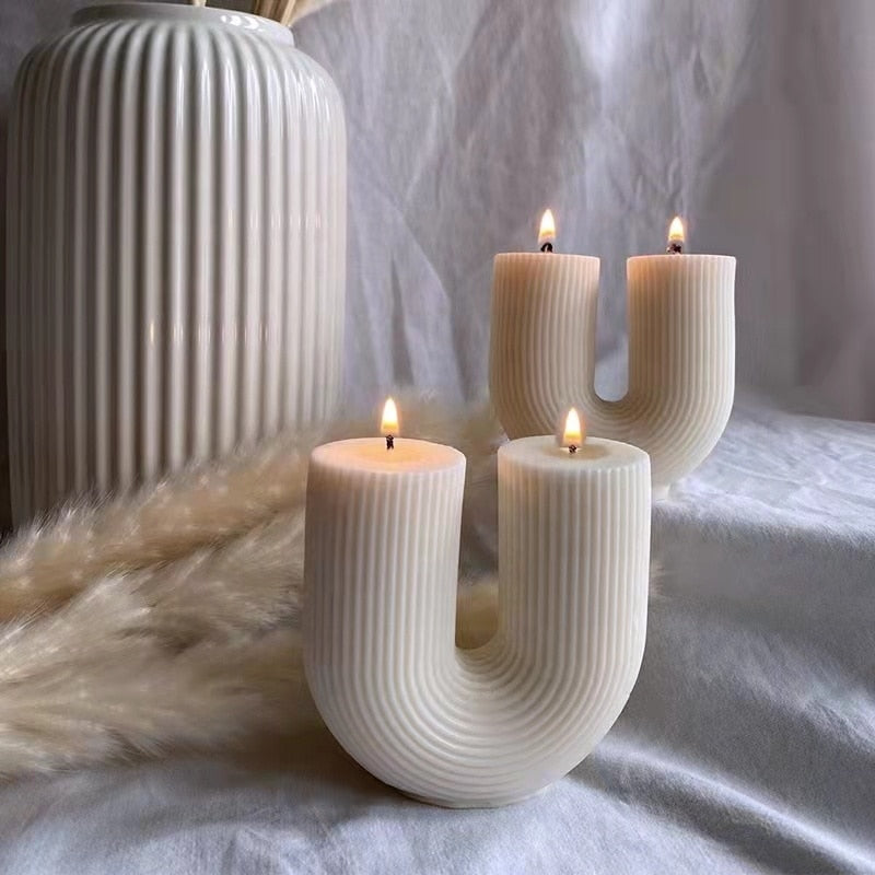 Home decorative candle U-Shaped geometric scented candles