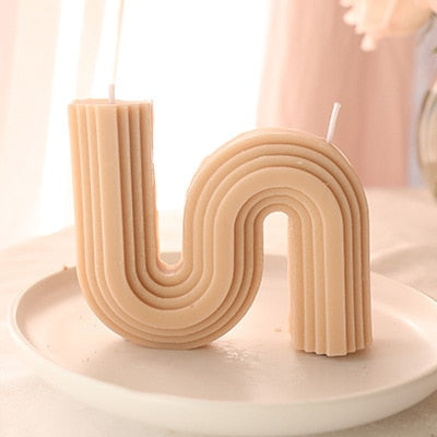 Home decorative candle U-Shaped geometric scented candles