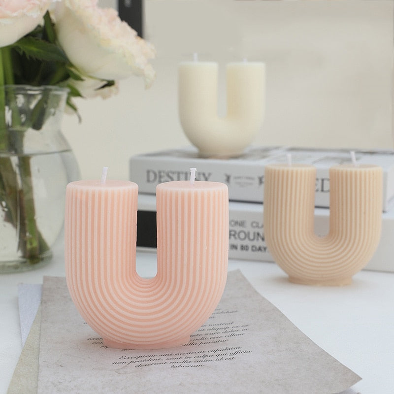 Home decorative candle U-Shaped geometric scented candles