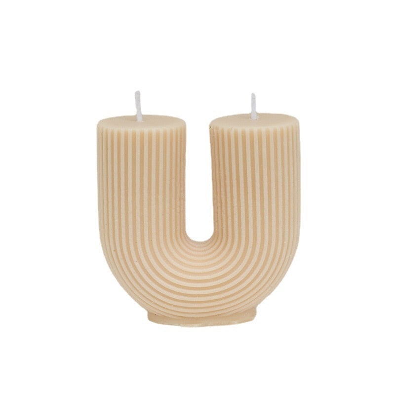 Home decorative candle U-Shaped geometric scented candles