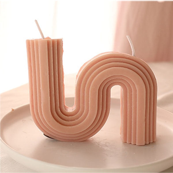 Home decorative candle U-Shaped geometric scented candles