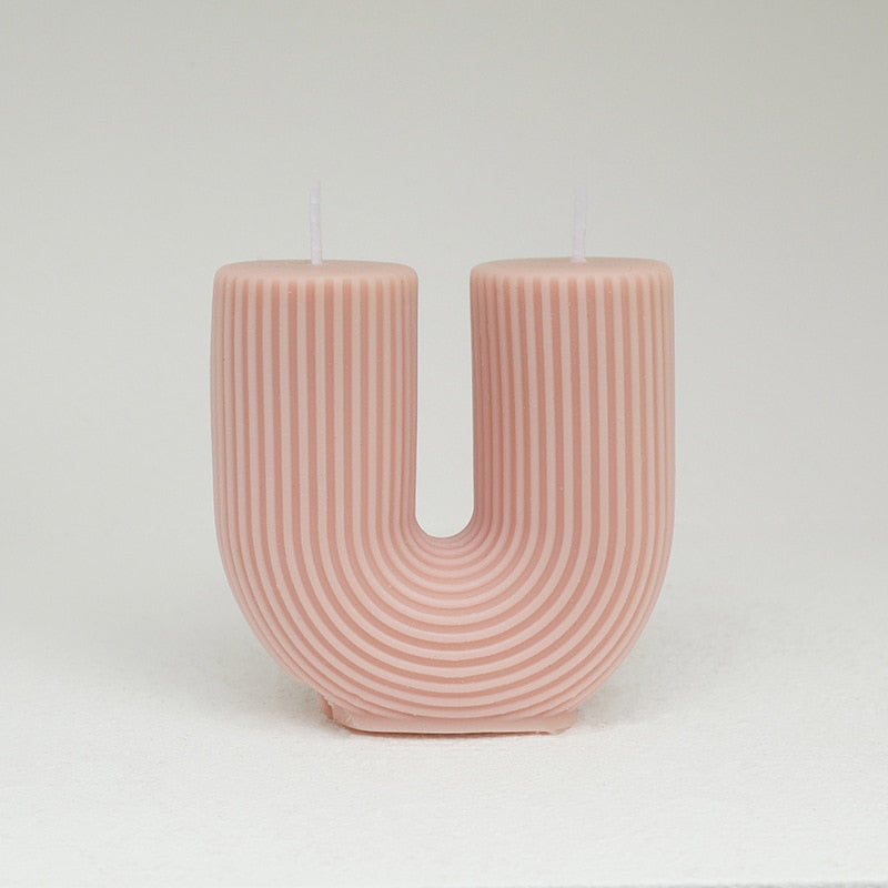 Home decorative candle U-Shaped geometric scented candles