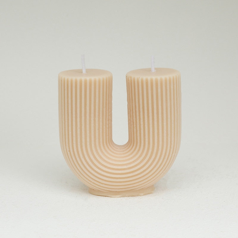 Home decorative candle U-Shaped geometric scented candles