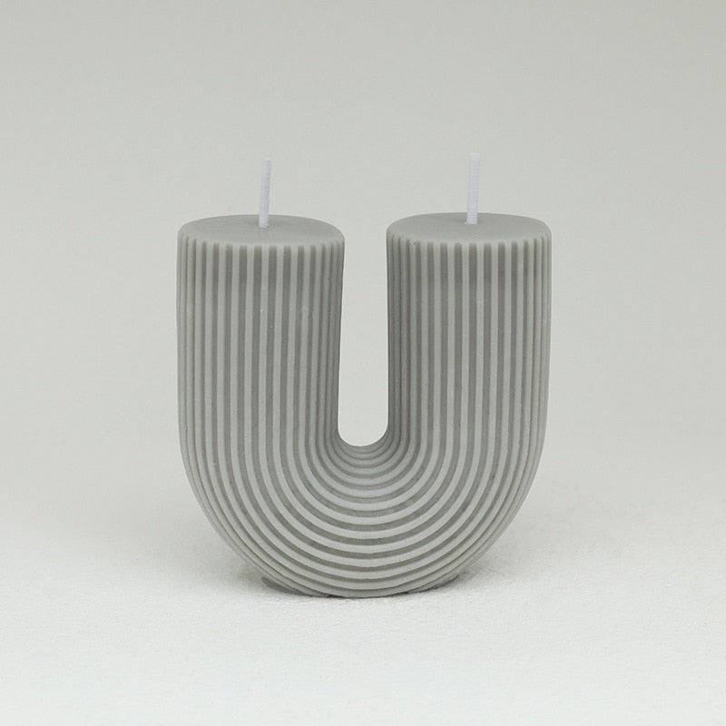 Home decorative candle U-Shaped geometric scented candles