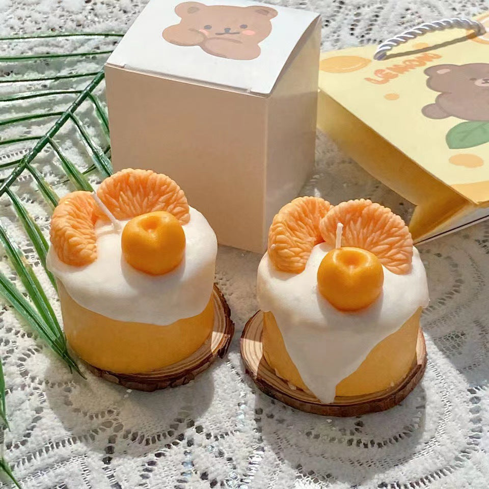 Orange Cute Fruit Cream Cupcake Scented Candles