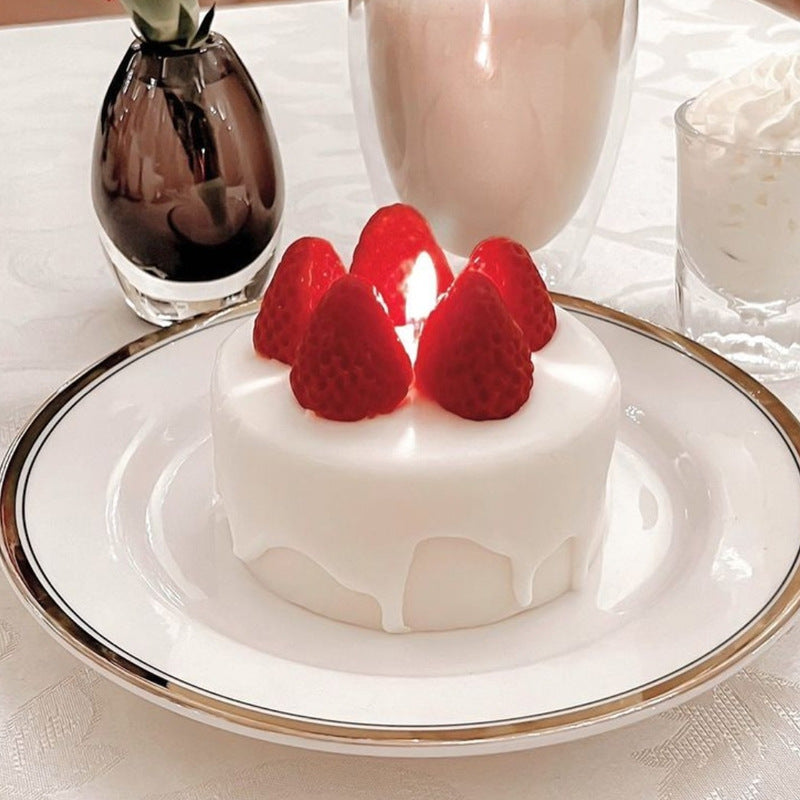 Bedroom Strawberry Cake Shape Candle Aromatherapy