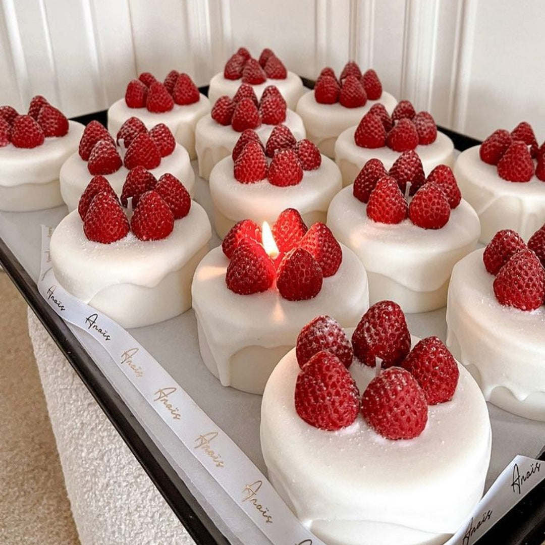 Bedroom Strawberry Cake Shape Candle Aromatherapy