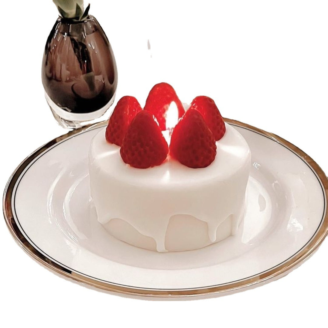 Bedroom Strawberry Cake Shape Candle Aromatherapy